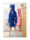 SteweHome Kinderbademantel Blau mit Kapuzen-