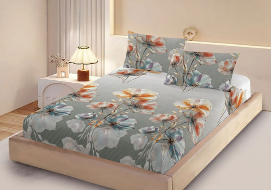 Σετ King Size 3τμχ 180x200+25εκ. με Λάστιχο Μπεζ