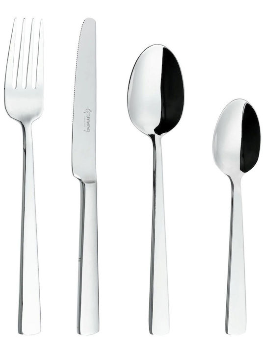 Grunwerg Besteckset Edelstahl Silber 24 Stück