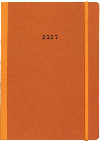 Next Daily Agenda Natural 2027 Orange 17x25cm with Personalization