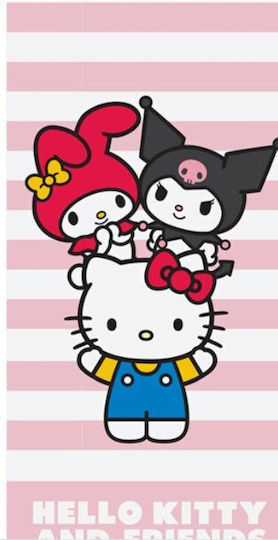 Kids' Beach Towel Microfiber Children's 70x140cm Hello Kitty Pink 4917