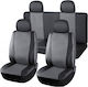 Car Upholstery Front Rear Seats Eco Leather Gray Black 8 Pieces