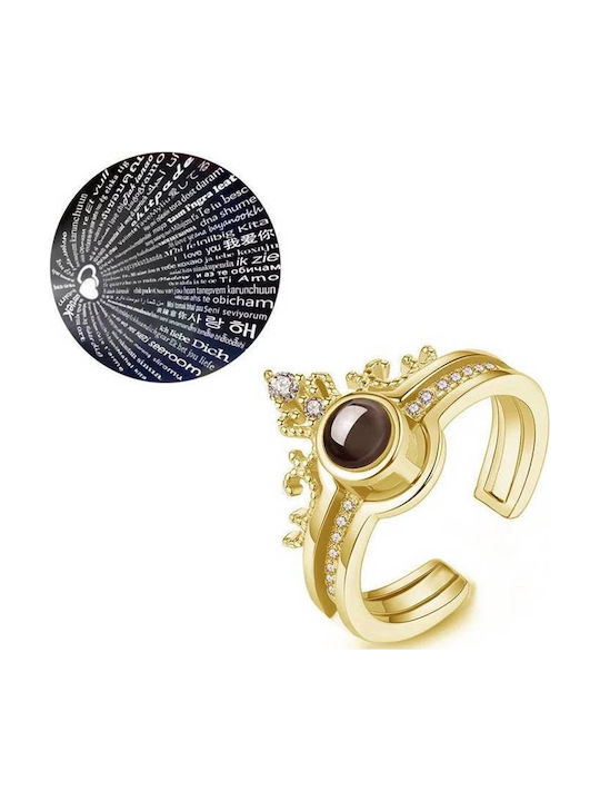 Women's Ring with Zircon Gold Plated
