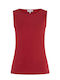 Women's Sleeveless Burgundy Blouse