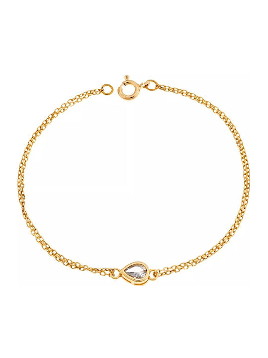 Senza Women's Silver Gold Plated Bracelet with Zircon