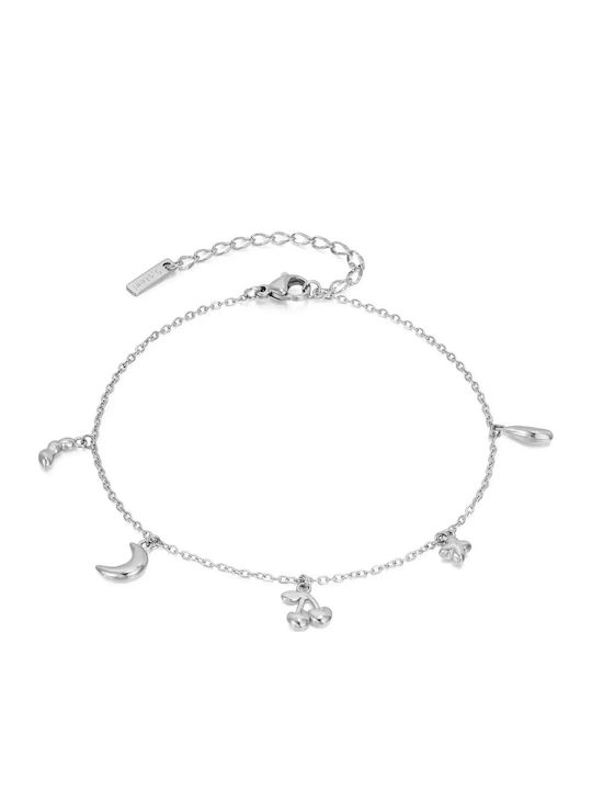 Brățară De Picior Din Oțel Inoxidabil Pentru Femei Pandantiv Cruce Banană Cireșe & Lună Silverline Cireașă Modern Cruce Lună Albă Oțel Inoxidabil 0230455501
