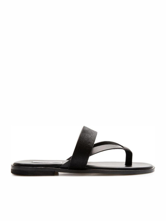 Sofia Manta Leather Women's Flat Sandals Black