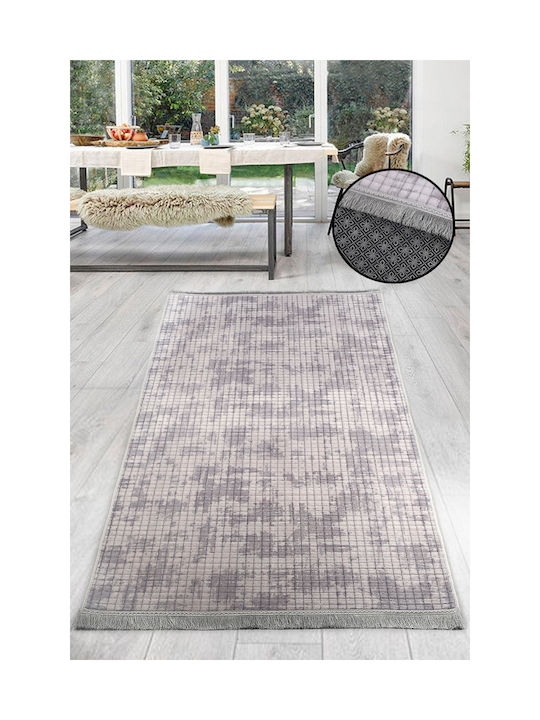 SteweHome Non-Slip Rectangular Gray Rug 100x300cm