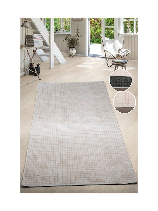 SteweHome Non-Slip Rectangular Beige Rug 120x300cm