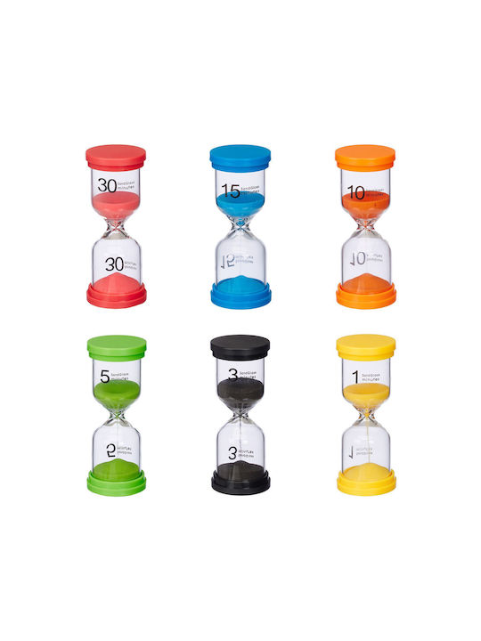 Relaxdays 6x Hourglass Set Yellow Green Orange 11x4.5x4.5 Cm Relaxdays 6x Hourglass Set Yellow Green Orange 11x4.5x4.5 Cm