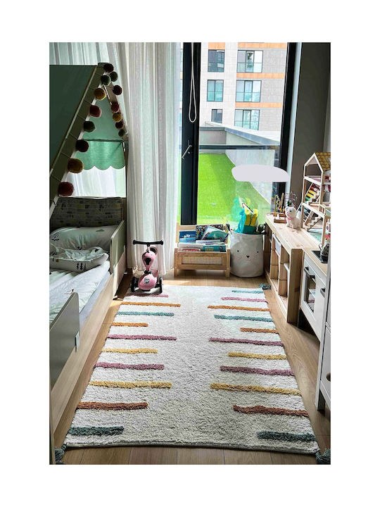 SteweHome Παιδικό Χαλί Βαμβακερό Μπλε 100x160cm Πάχους 100mm