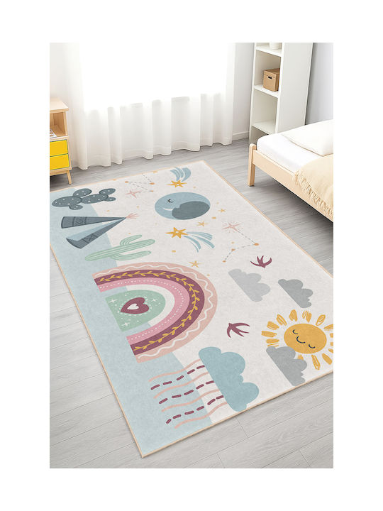 SteweHome Παιδικό Χαλί Αστέρια Πολύχρωμο 80x120cm Πάχους 60mm