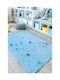 SteweHome Kids Rug Stars Cotton Blue 100x250cm Thickness 60mm