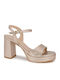 Damen Sandalen Leder Beige