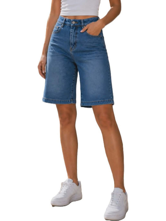Bermudă Denim Albastră Pentru Femei