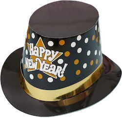 Lincoln Style Hat Alista Home Happy New Year Polka Dot Design New Year's Party Accessory One Size Cardboard Black Gold