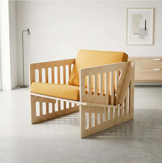 Armchair 65x55x42cm Yellow Armchair 65x55x42cm Yellow