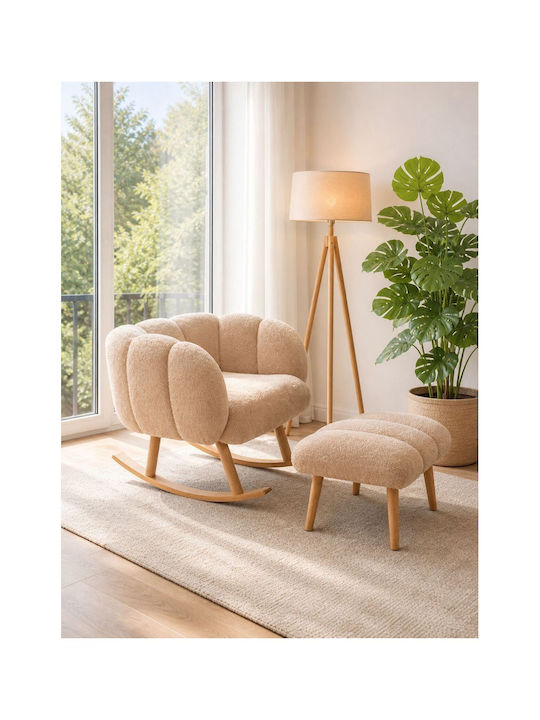 Rocking Armchair Beige 70x70x70cm