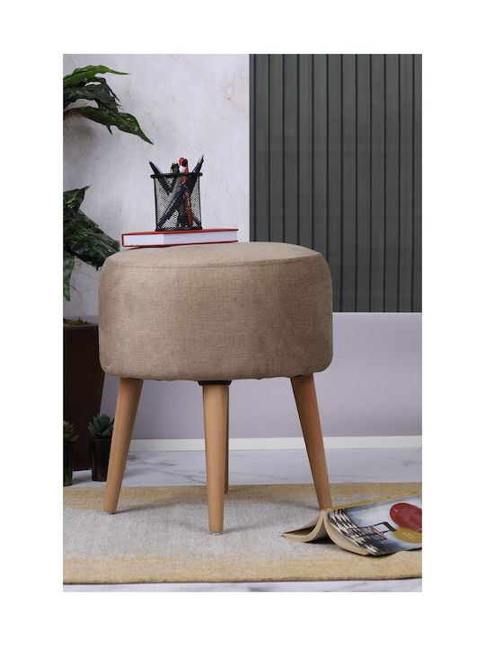 Living Room Wooden Beige Stool 32x40x38cm