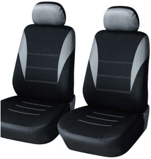 1+1 New Universal Upholstery Front Seats Car Covers Bus Van Textile In Gray-black