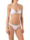Set Bikini Brazil Ριγέ Εκρου- Ροζ