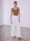 Celestino Γυναικείο Τζιν Wide Leg Βαμβάκι Loose Fit Λευκό