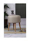 Living Room Wooden Beige Stool 32x40x38cm