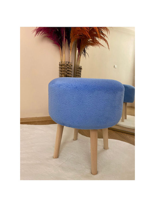 Living Room Wooden Blue Stools