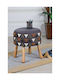 Living Room Fabric Upholstered Brown Stool 40x60x60cm
