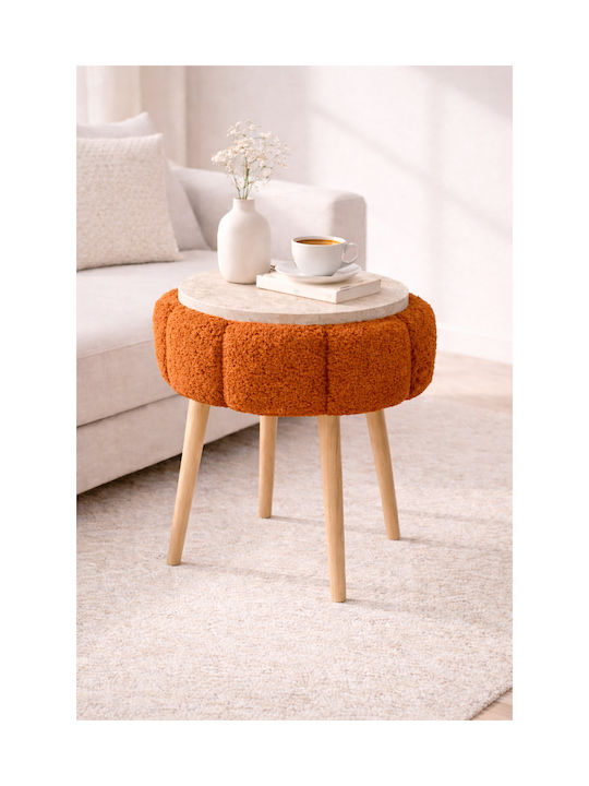 Living Room Wooden Red Stools