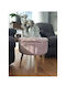 Living Room Stool With Storage Space Wooden Pink