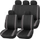 Huse Scaune Auto Universale Set Complet 9 Piese Gri Negru Tap470