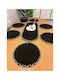 SteweHome Runner Set 6 Pieces Black 80x30cm
