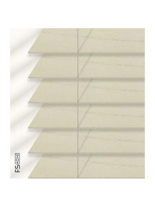 FS Wooden Shading Blind In Ecru Colour W100xH100cm