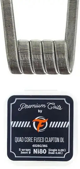 Quad Core Fused Clapton Vorgefertigte Widerstandsdrähte Ni80 0,20Ω 3mm 10 Stück Fumytech