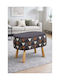 Living Room Stool Upholstered with Gray Fabric 40x60x60cm