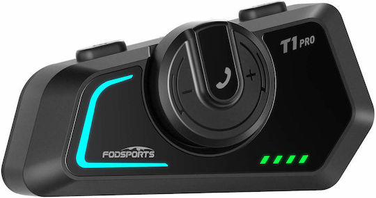 Fodsports T1 Pro Μονή Ενδοεπικοινωνία για Κράνος Μηχανής με Bluetooth