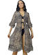 Damen Kaftan Für Strand Leopard Muster