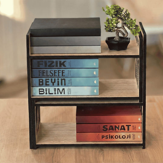 Bücherregal Schwarz 63x15x34cm