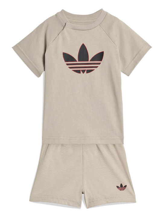 adidas Kids Set with Shorts Stone Khaki 2 Pieces