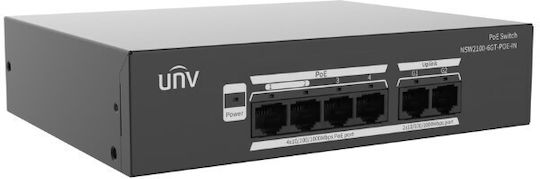 Uniview NSW2100-6GT-POE-IN Unmanaged L2 PoE+ Switch With 6 Gigabit (1Gbps) Ethernet Ports