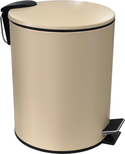 TnS Metallic Bathroom Bin Soft Close 5l Beige