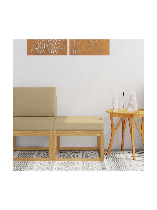 Wooden Cube Garden Stool with Cushion White 59x...