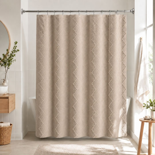 My Home Luxury Κουρτίνα Υφασμάτινη 180x180cm Μπεζ BCK2