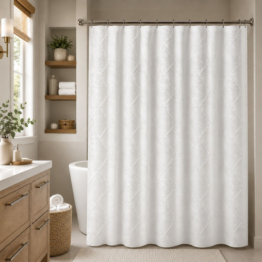 My Home Luxury Κουρτίνα Υφασμάτινη 180x180cm Λευκή BCK1