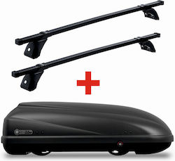 Μπαγκαζιέρα Οροφής Modula Beluga Easy 460 Matt Grey 460 Λίτρα Μπάρες Οροφής Γαλβανισμένο Σιδηροσωλήνα Πλαστική Επένδυση