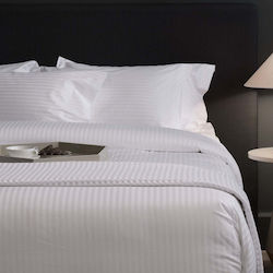 Sheet B300 Cotton Aigaion Hotel Stripes White 280x290 White