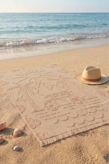 SteweHome Cotton Brown Beach Towel 100x150cm