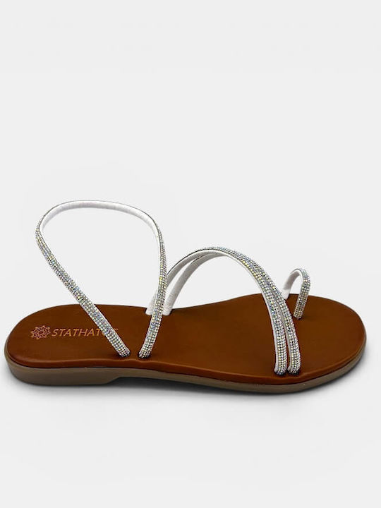 Stathatos Shoes Flache Sandalen Für Damen Gold