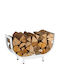 Relaxdays Coș Metalic De Depozitare Lemne 35x21x65cm Alb